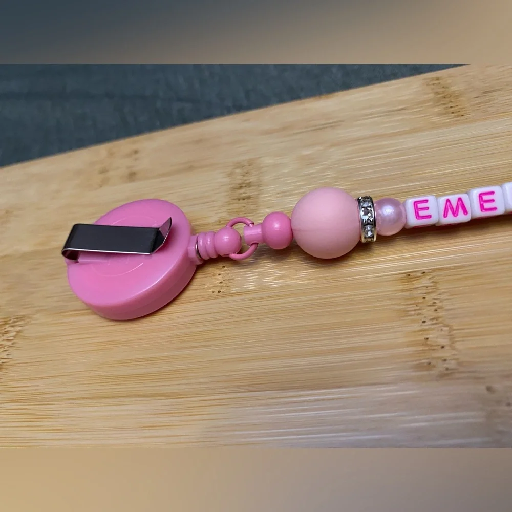 Pink Badge Holder ID Holder with personalized Name